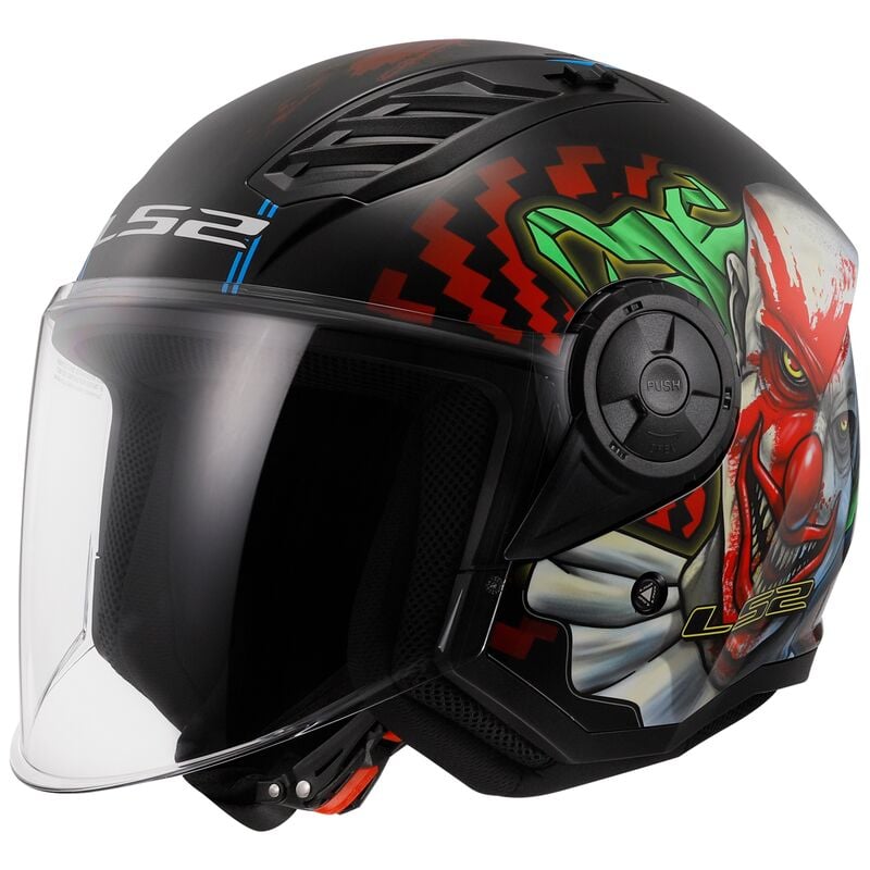 Image of LS2 OF616 Airflow II Happy Dreams Matt Black Jet Helmet Size L EN