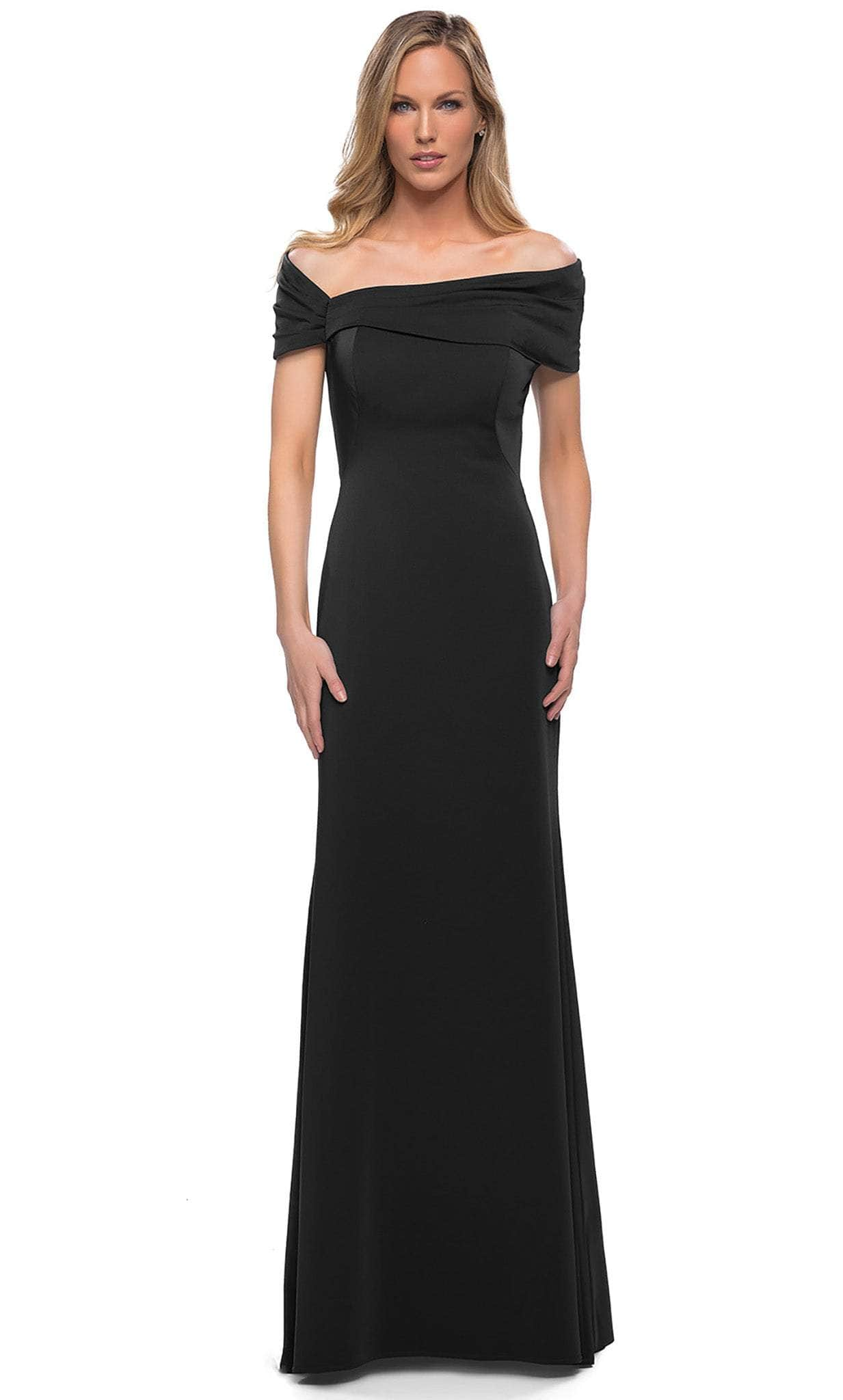 Image of La Femme - 29537 Fitted Off Shoulder Evening Dress