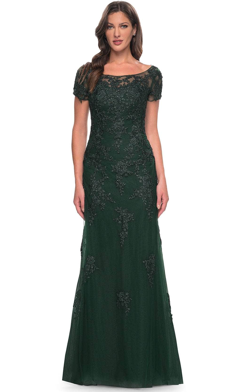 Image of La Femme 29792 - Bateau Illusion Formal Dress