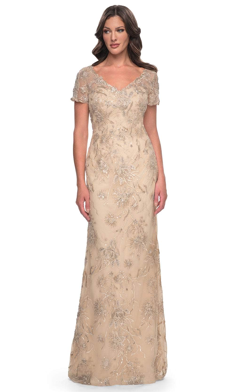 Image of La Femme 30798 - Beaded Lace Evening Dress