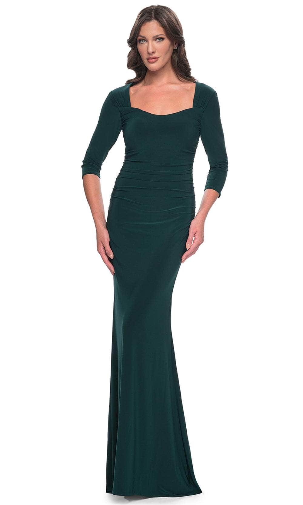 Image of La Femme 30883 - Quarter Sleeve Jersey Evening Dress