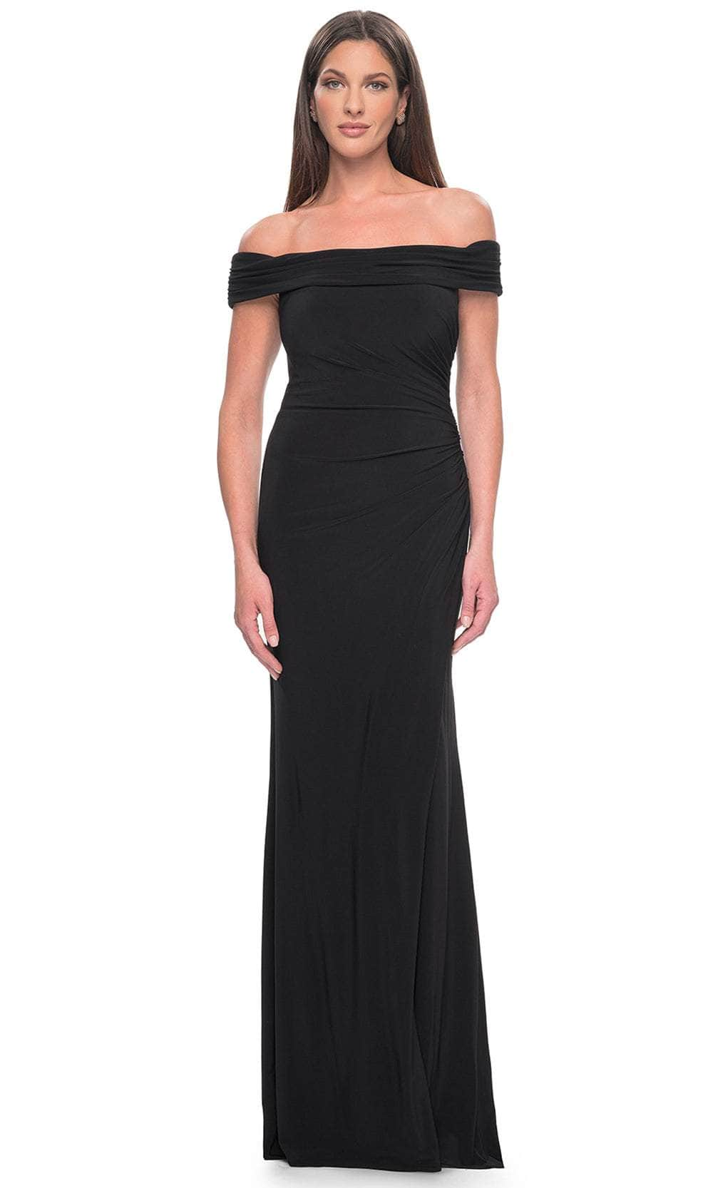 Image of La Femme 31086 - Off-Shoulder Sheath Evening Dress