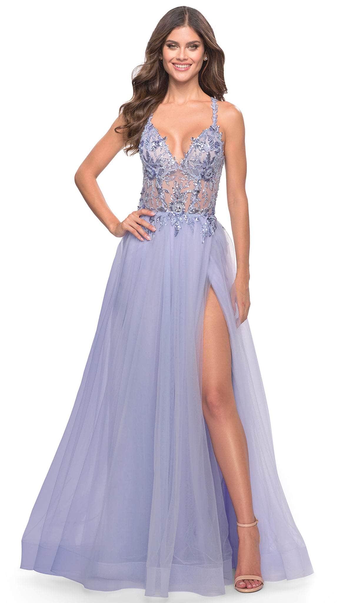 Image of La Femme 31369 - Sleeveless Sheer Bodice Prom Dress