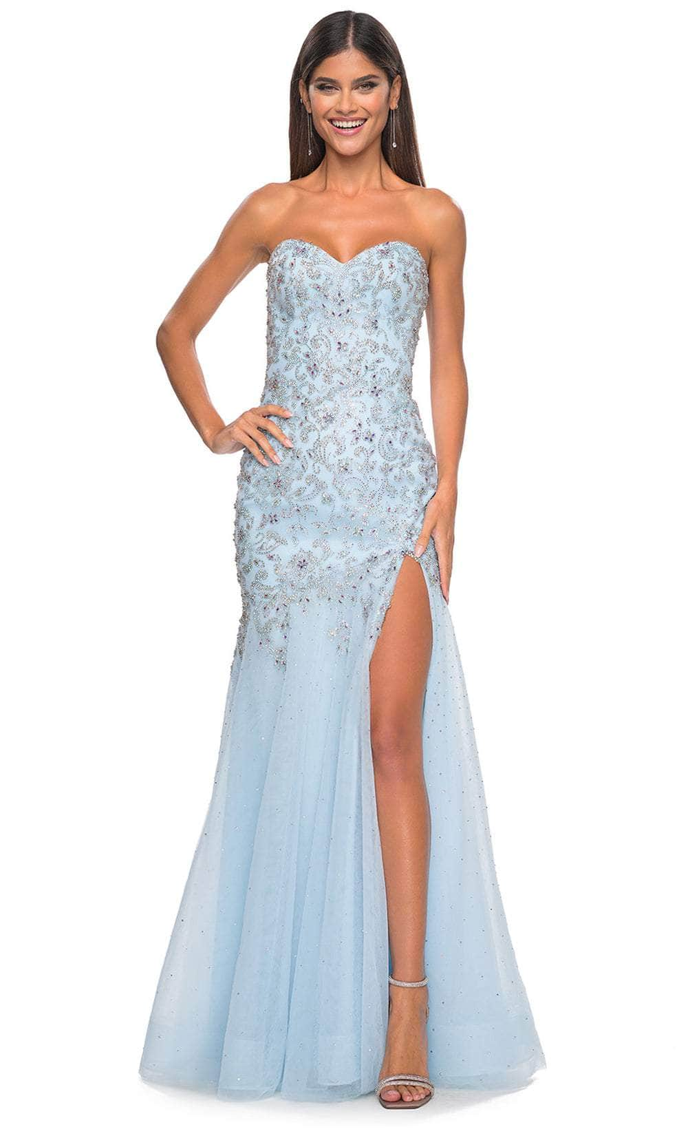 Image of La Femme 32197 - Sweetheart Applique Prom Dress