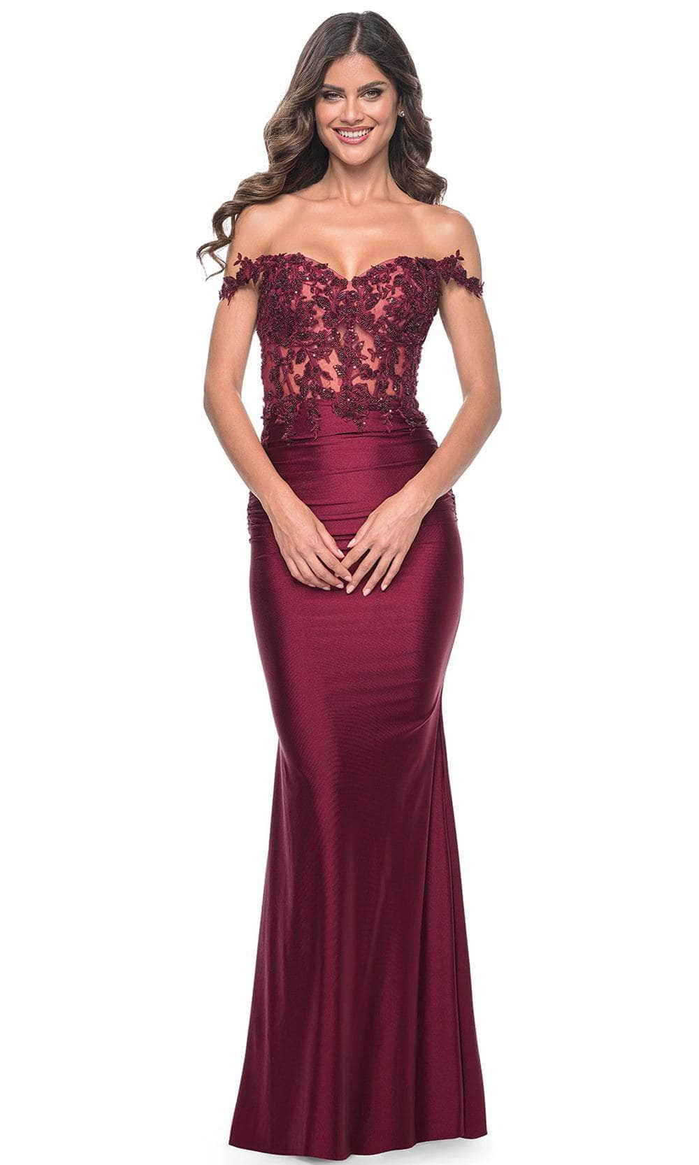 Image of La Femme 32302 - Applique Corset Prom Dress