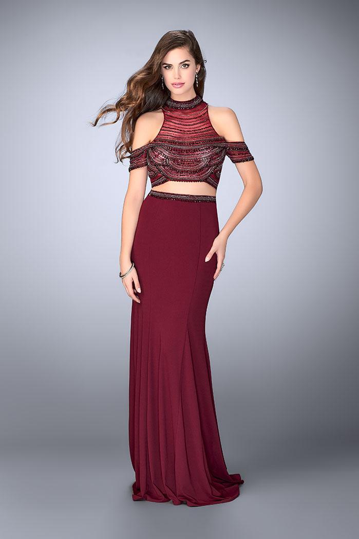 Image of La Femme Gigi - 24053 Embellished Off-Shoulder Long Evening Gown