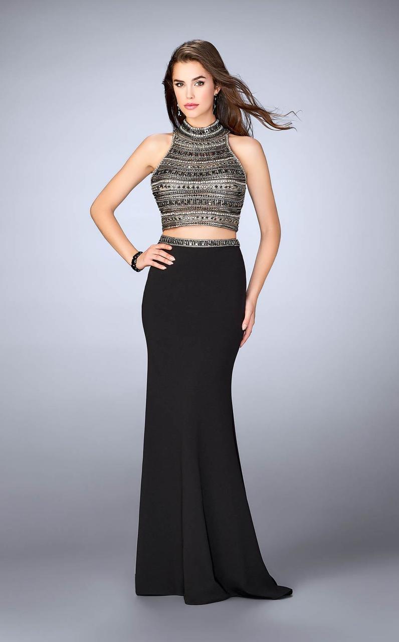 Image of La Femme Gigi - 24188 Regal Beaded Jersey Long Evening Gown