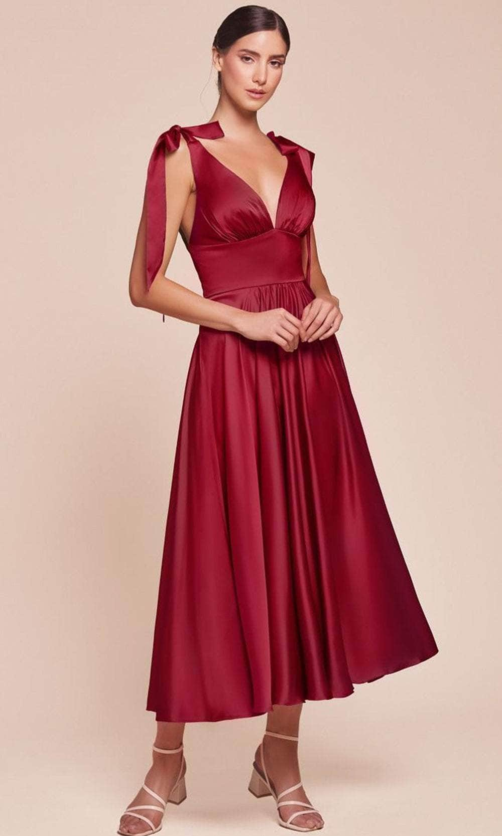 Image of Ladivine 7499 - Tea Length A-Line Dress