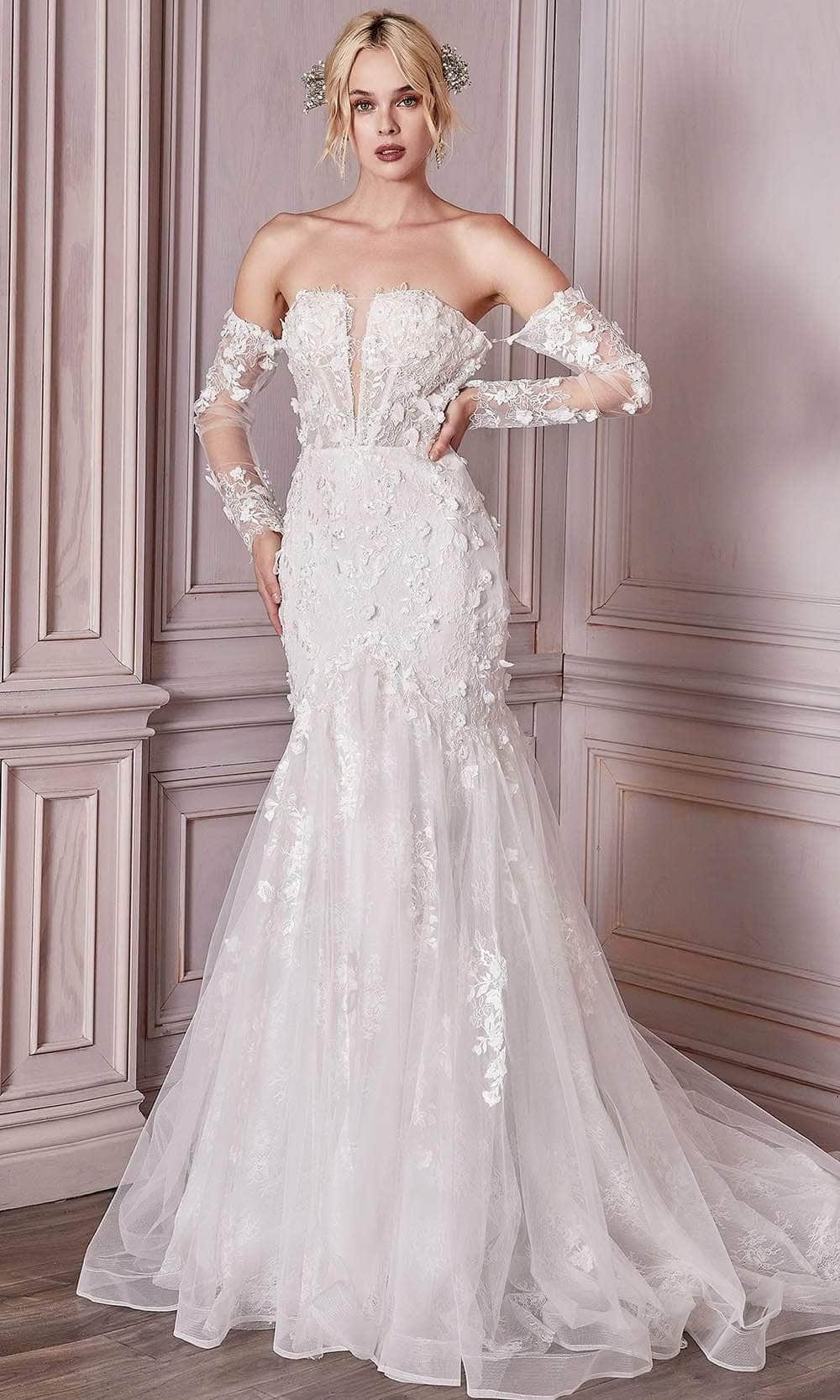 Image of Ladivine Bridal CD977W - Trumpet Bridal Gown