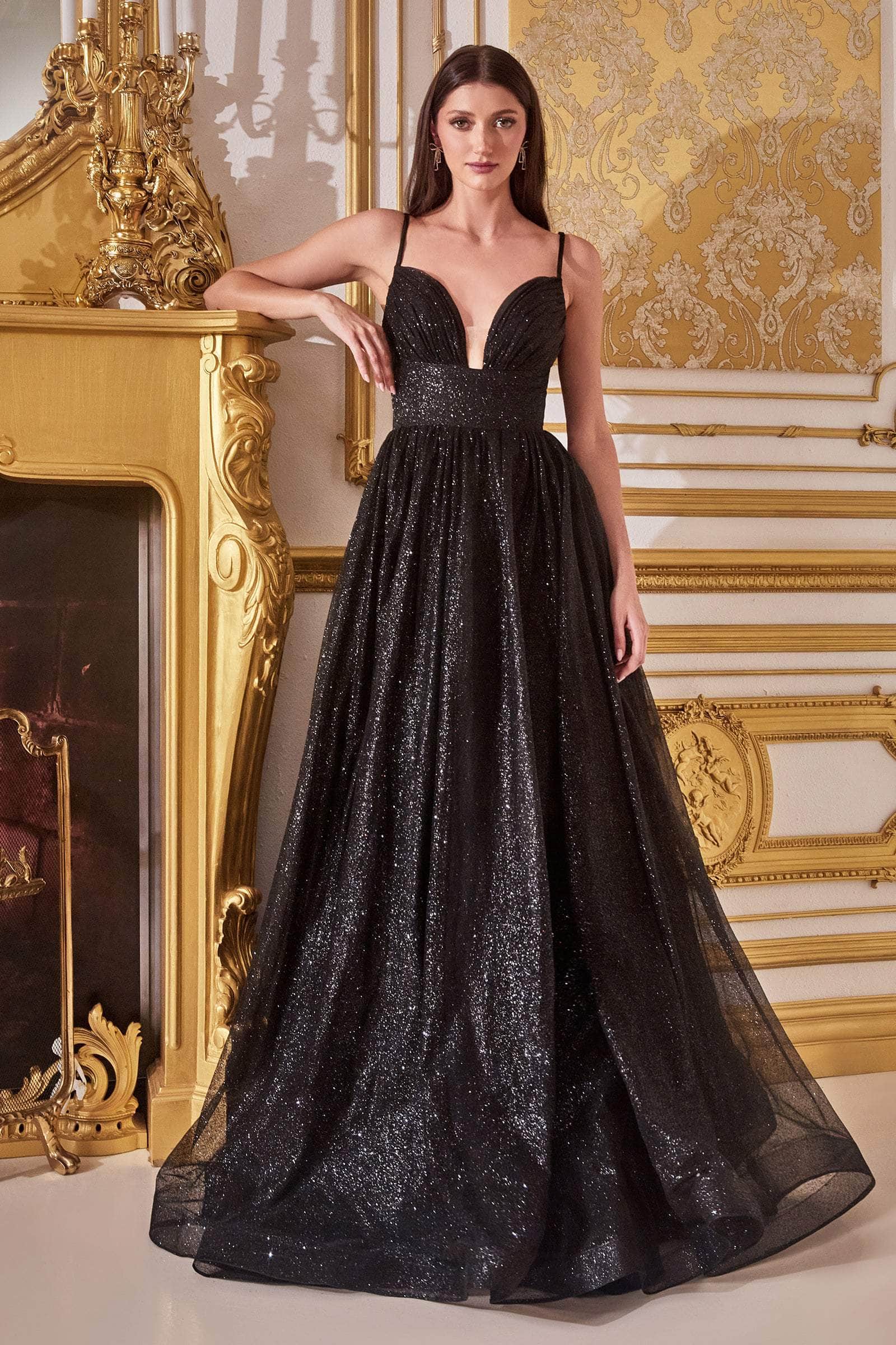 Image of Ladivine CD996 - Dual Strap Glittered Evening Gown
