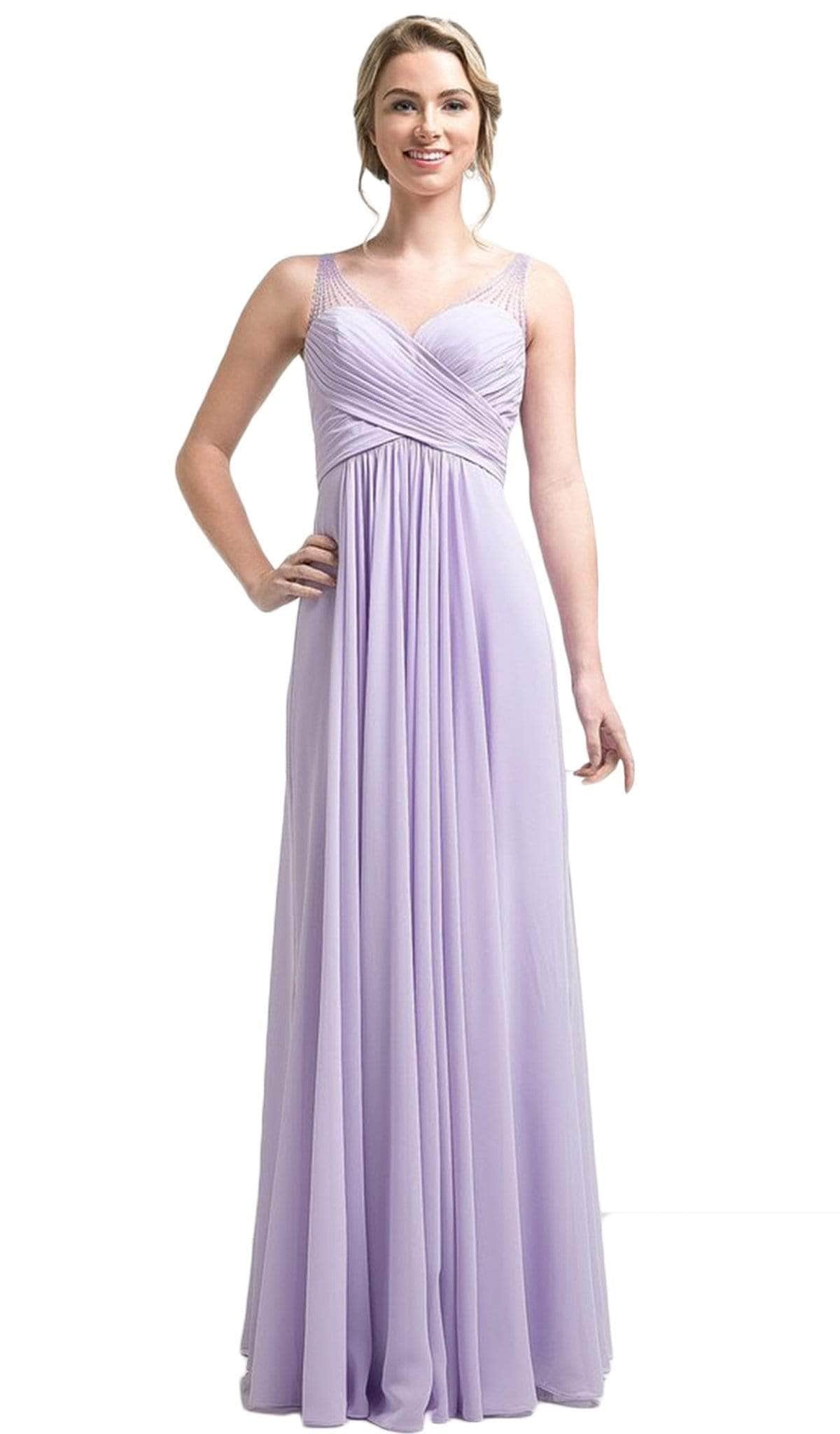 Image of Ladivine CJ214 - Strapless Crisscrossed Bodice A-Line Gown