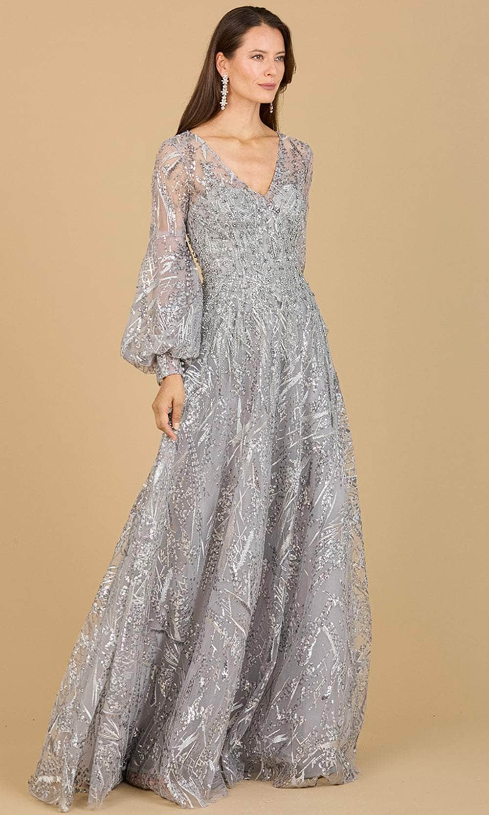 Image of Lara Dresses 29198 - Bishop Sleeve Lace Evening Gown