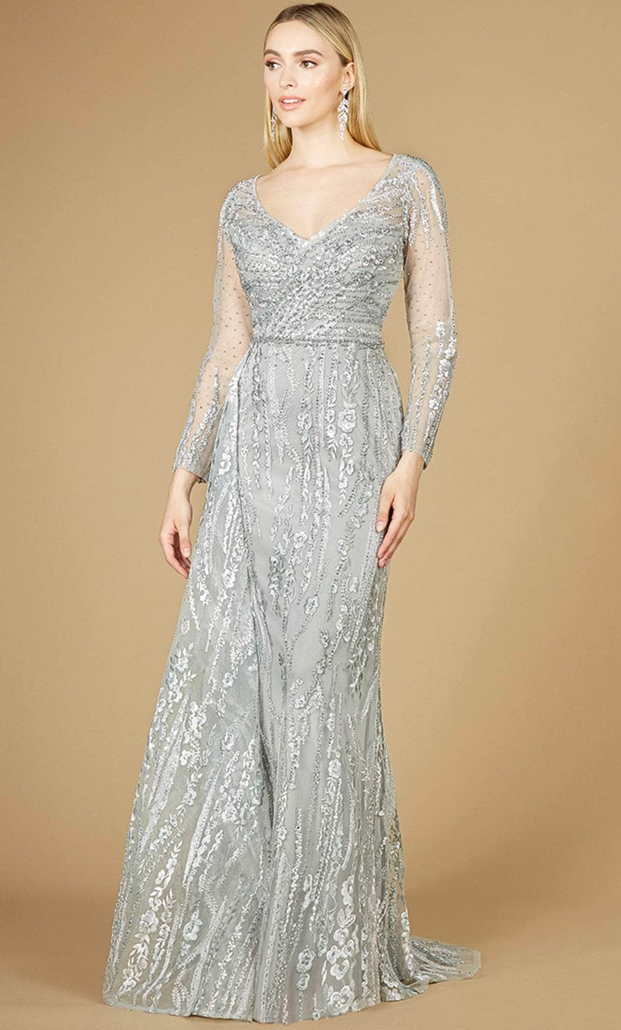 Image of Lara Dresses 29230 - Sheer Long Sleeved Formal Gown