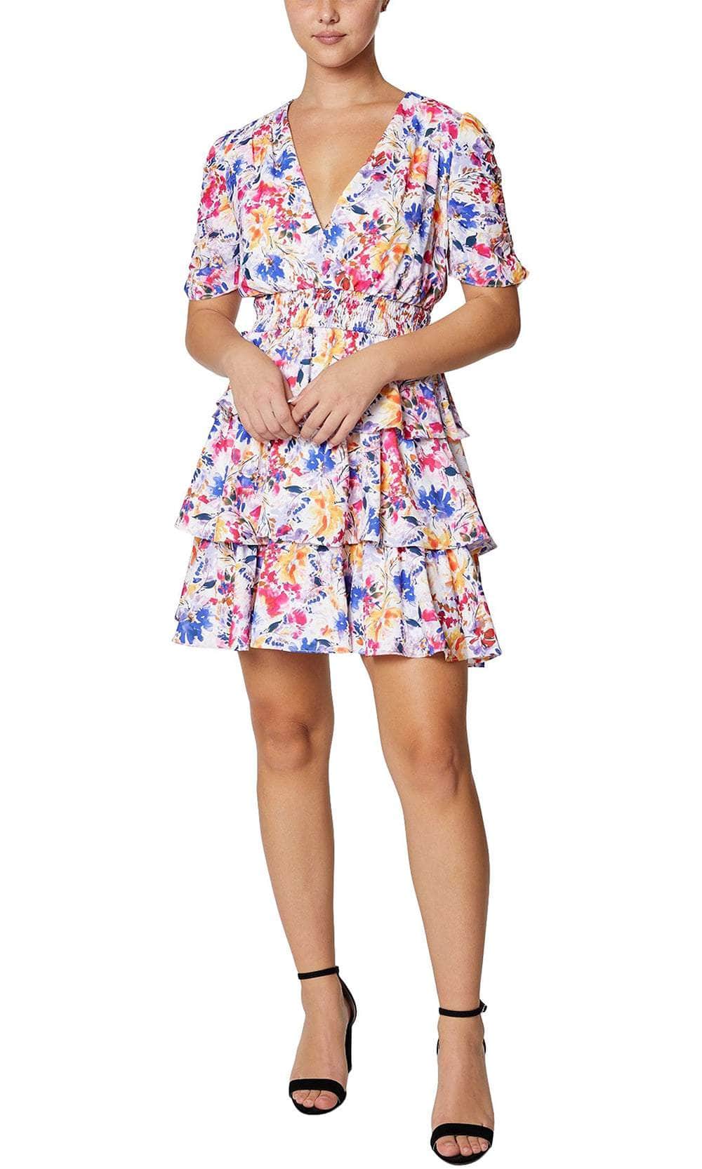 Image of Laundry HV03D01 - Floral Tiered Casual Dress