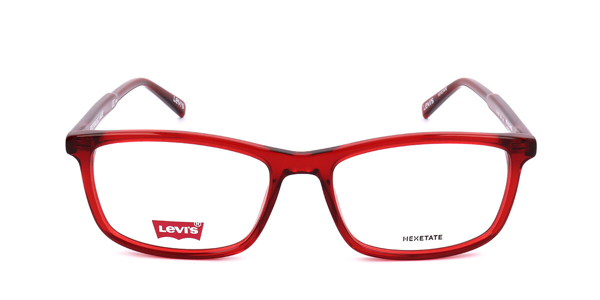 Image of Levi's LV 1018 C9A 55 Czerwone Męskie Okulary Korekcyjne PL