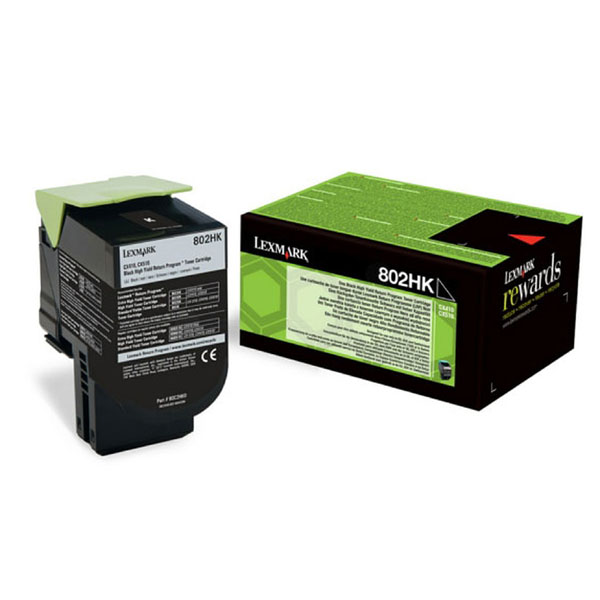 Image of Lexmark 80C2HKE negru (black) toner original RO ID 13322