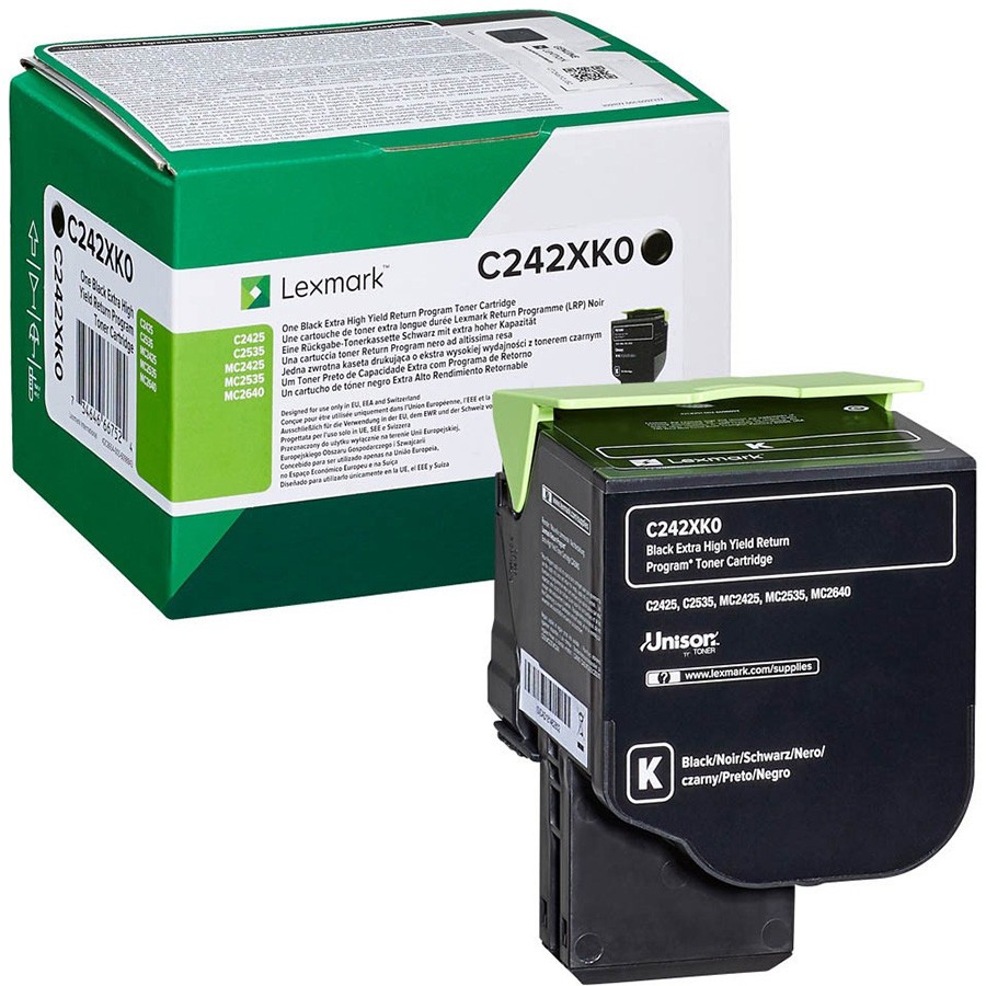 Image of Lexmark C242XK0 negru (black) toner original RO ID 318225