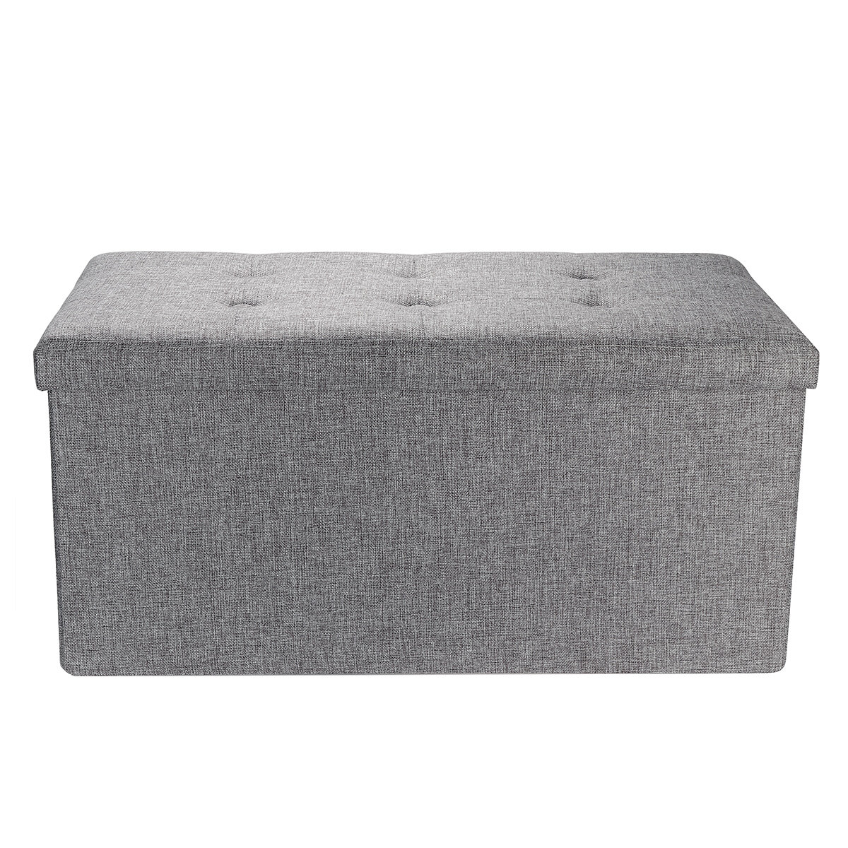 Image of Linen Storage Ottoman Foldaway Seat Stool Bench Chest Toy Box Pouffe Bench