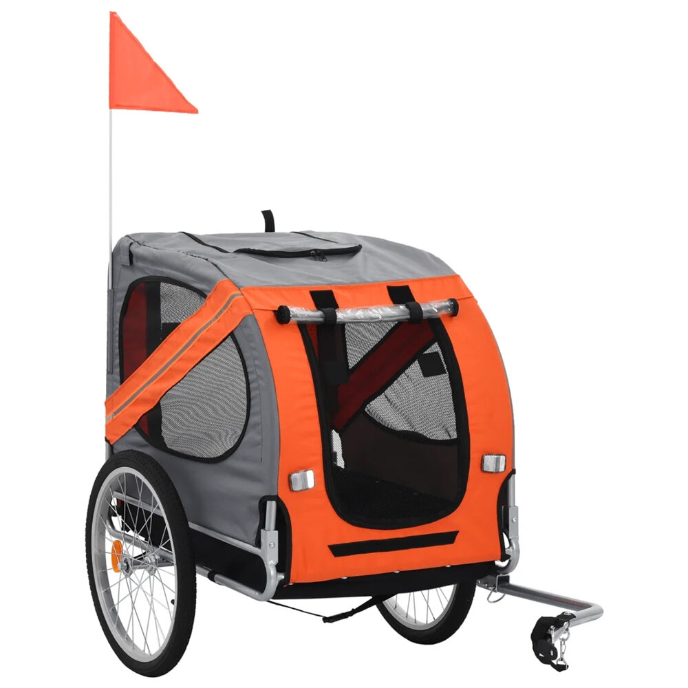 Image of Luxuries 91764 Pet Bike Trailer Suitable for Big and Small Dogs Folding Storage Detachable Easy to Install Breathabl
