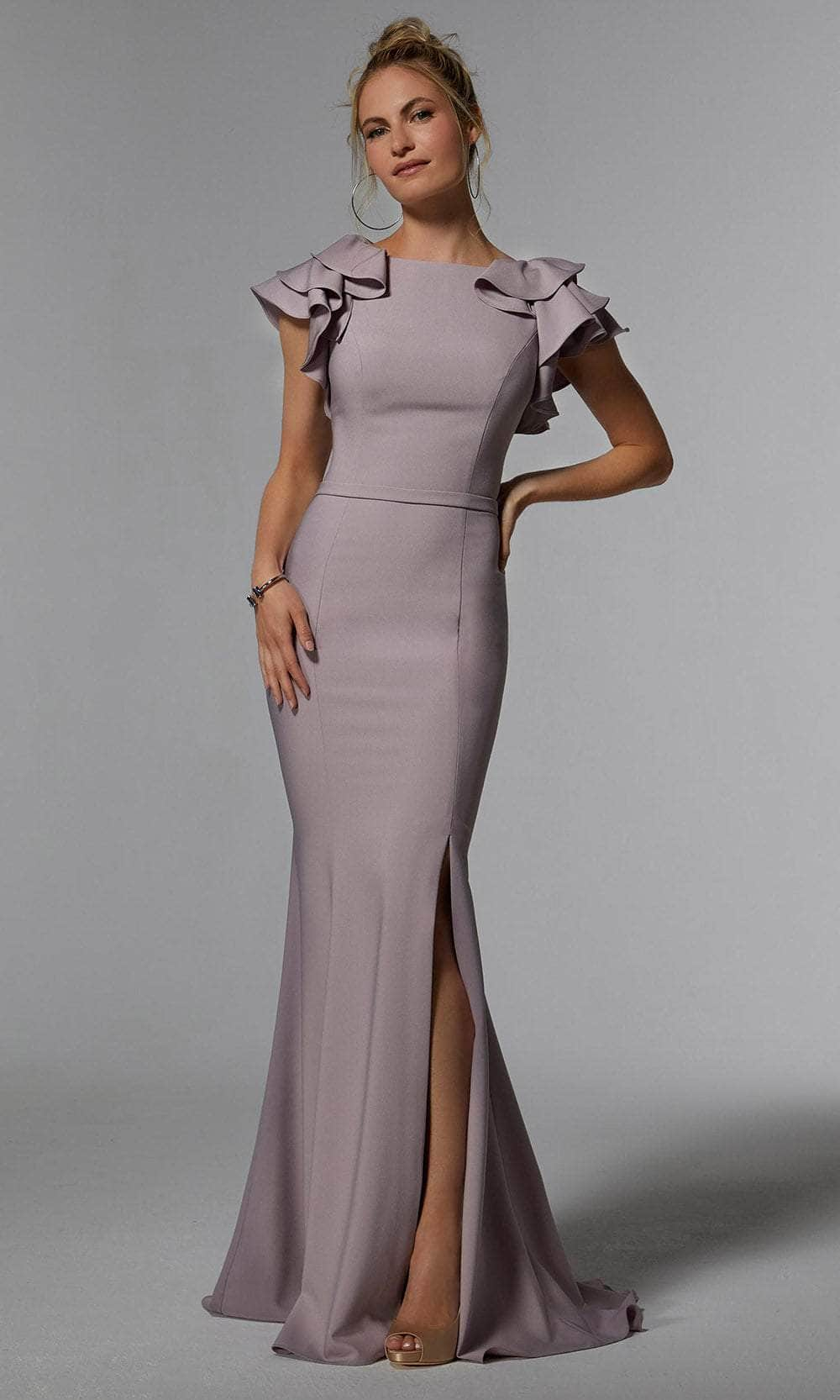 Image of MGNY By Mori Lee 72922 - Flounce Sleeve Evening Dress