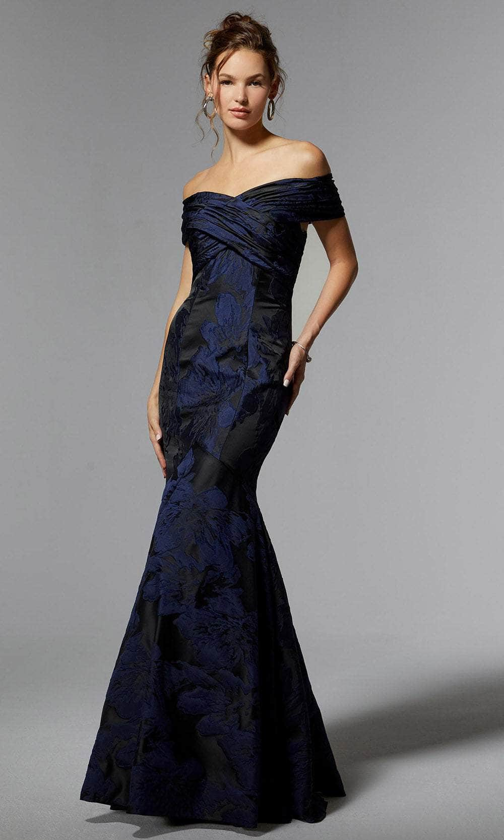 Image of MGNY By Mori Lee 72924 - Off Shoulder Brocade Evening Dress