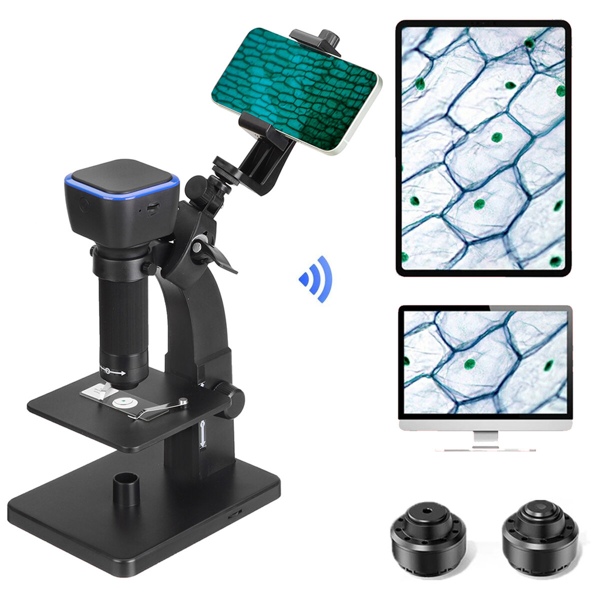 Image of MUSTOOL MT315W HD 2000X WIFI Digital Microscope Dual Lens USB Microbiological Observation Industrial Microscopes Profess