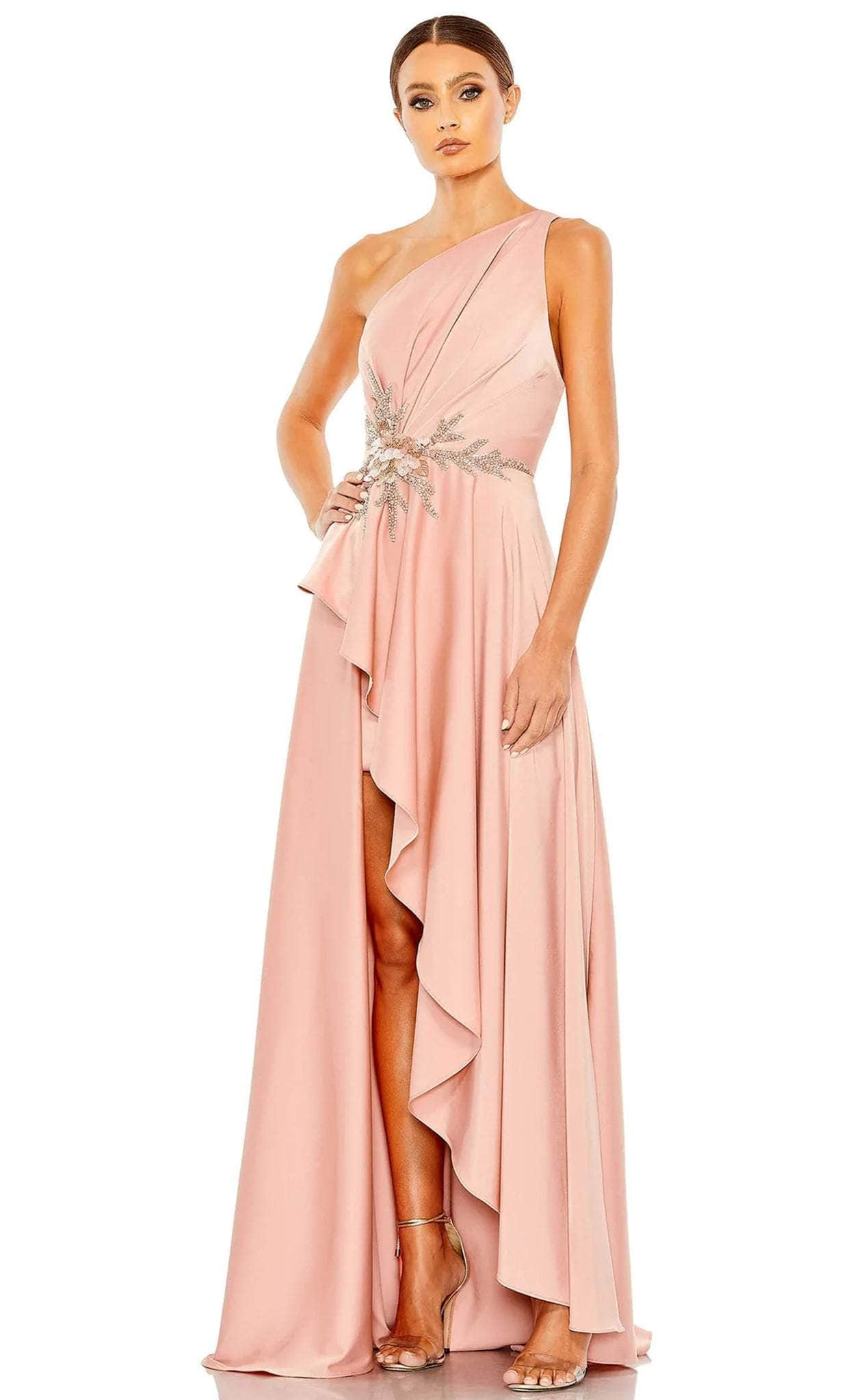 Image of Mac Duggal 11262 - Asymmetric Beaded Waist Evening Gown