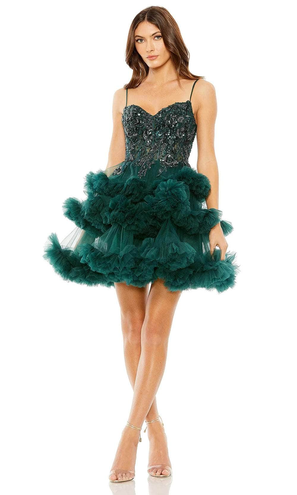 Image of Mac Duggal 20645 - Ruffle Layered Cocktail Dress