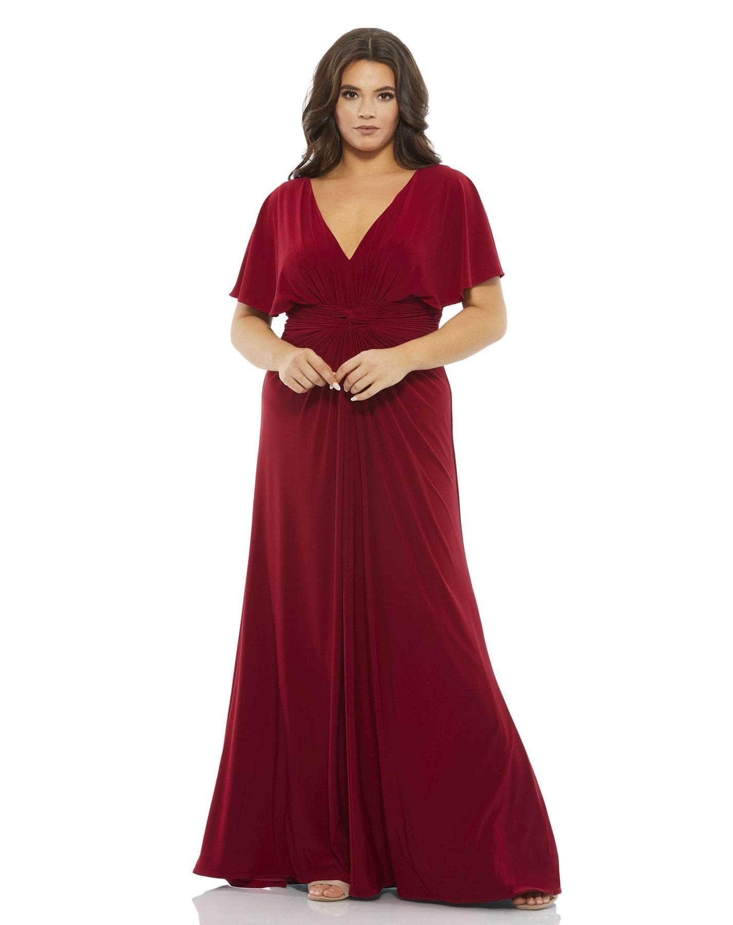 Image of Mac Duggal 67916 - V Neck Minimalist Jersey Gown