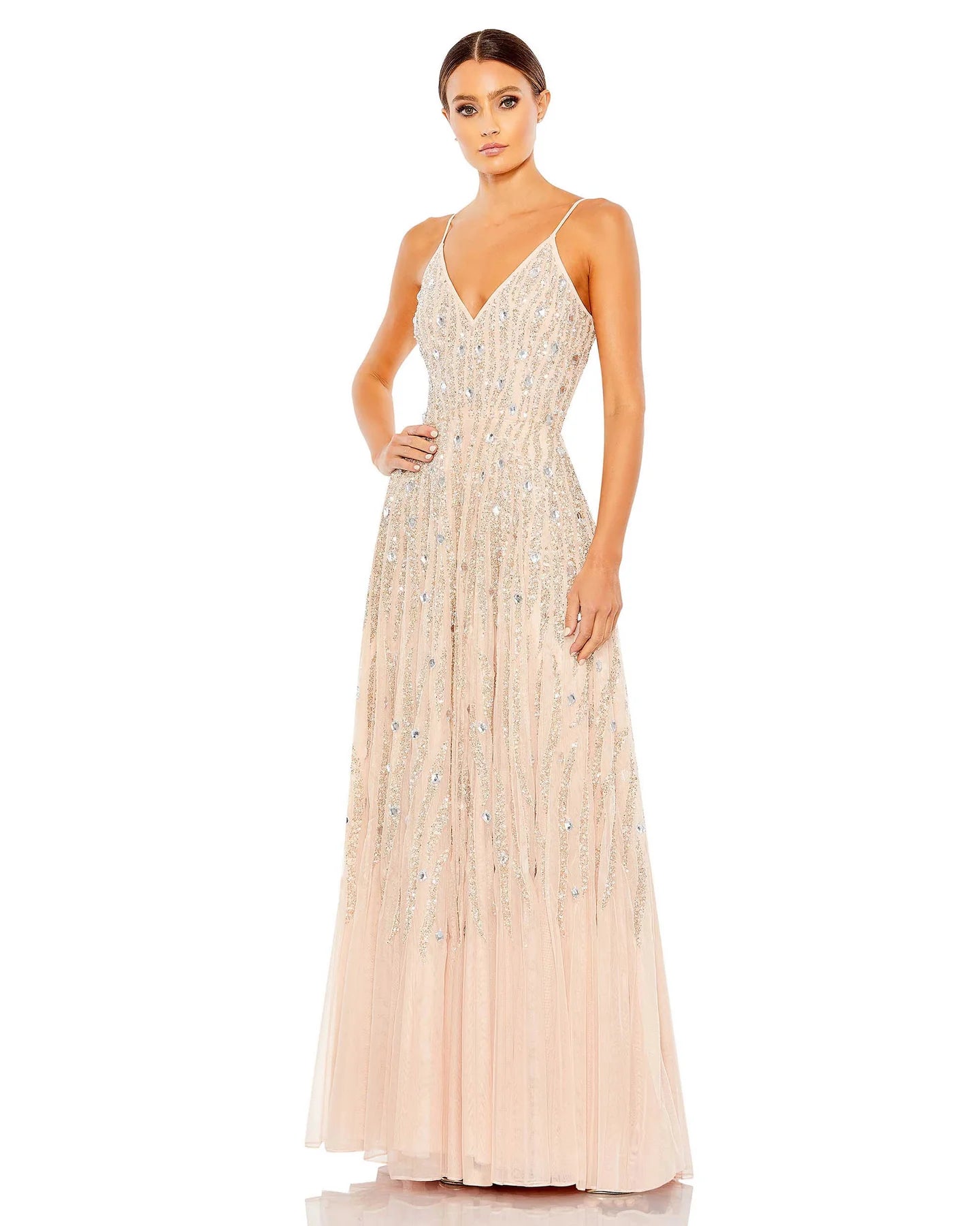 Image of Mac Duggal - 93566 Sequined Tulle Gown