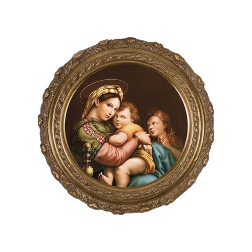 Image of Madonna of the Chair by Raphael On Canvas with Ornate Gold Frame