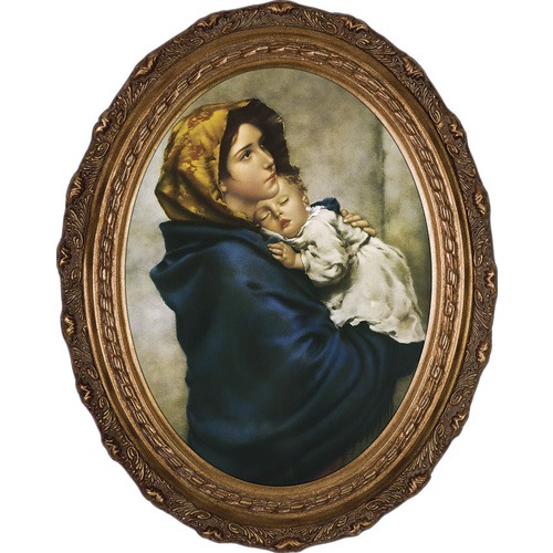 Image of Madonna of the Streets On Canvas with Gold Oval Frame