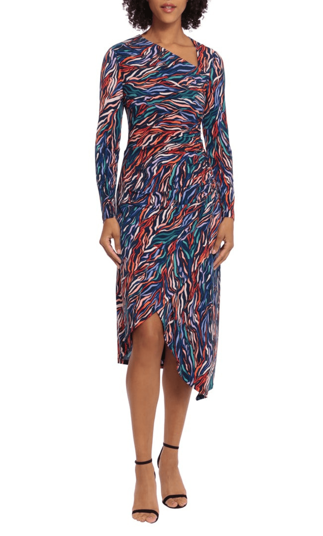 Image of Maggy London G5602M - Printed Faux Wrap Dress