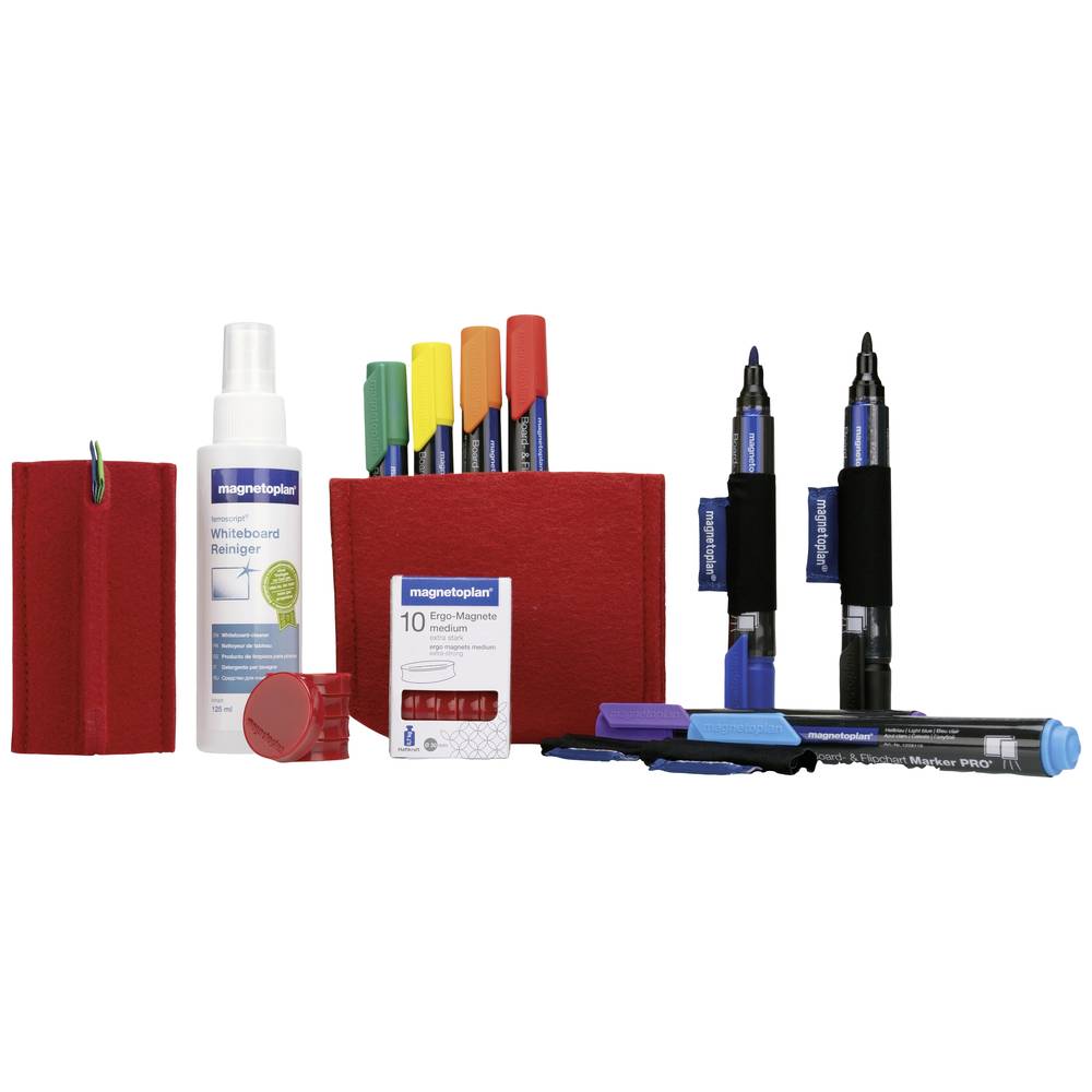 Image of Magnetoplan Whiteboard accessory set Essential Set Red