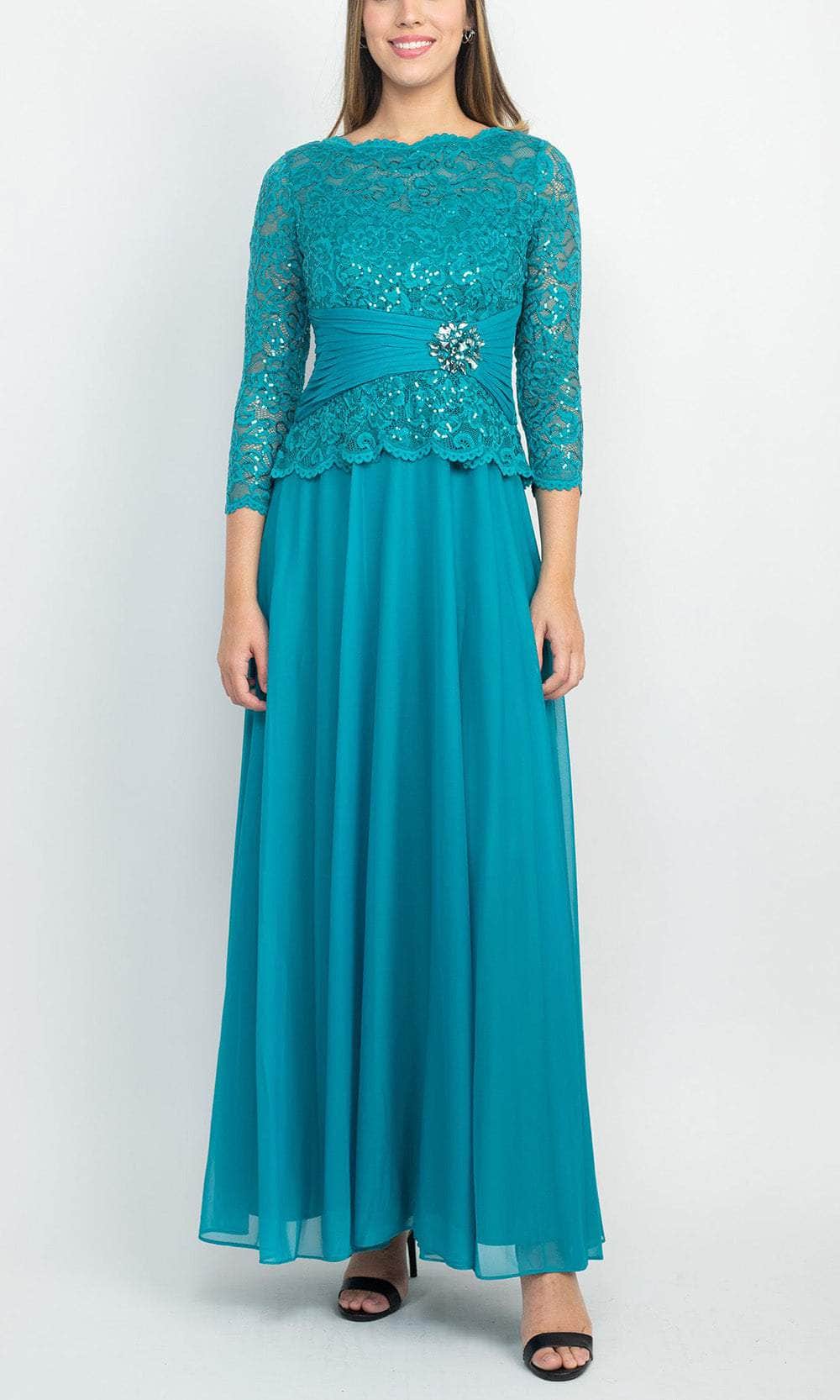 Image of Marina 267240 - Bateau Sequin Lace Formal Dress