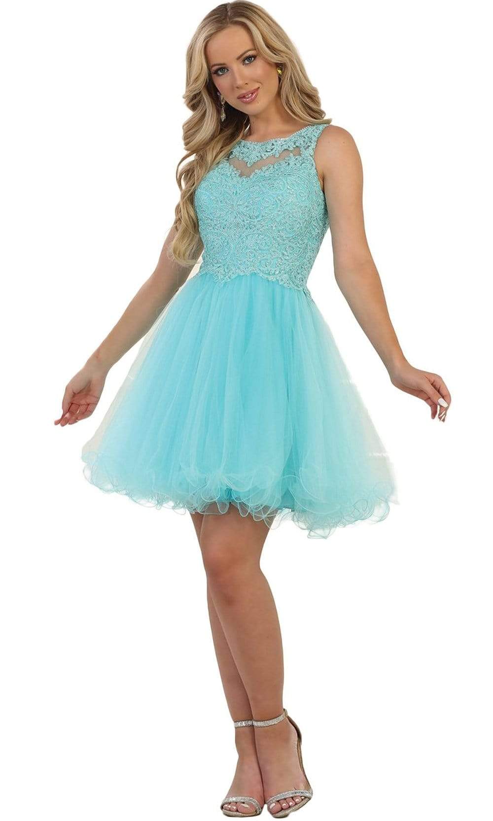 Image of May Queen - Embellished Jewel A-line Homecoming Dress