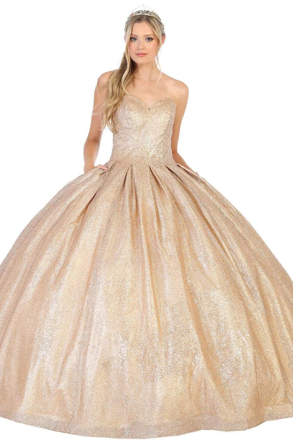 Image of May Queen - LK138 Strapless Sweetheart Pleated Ballgown
