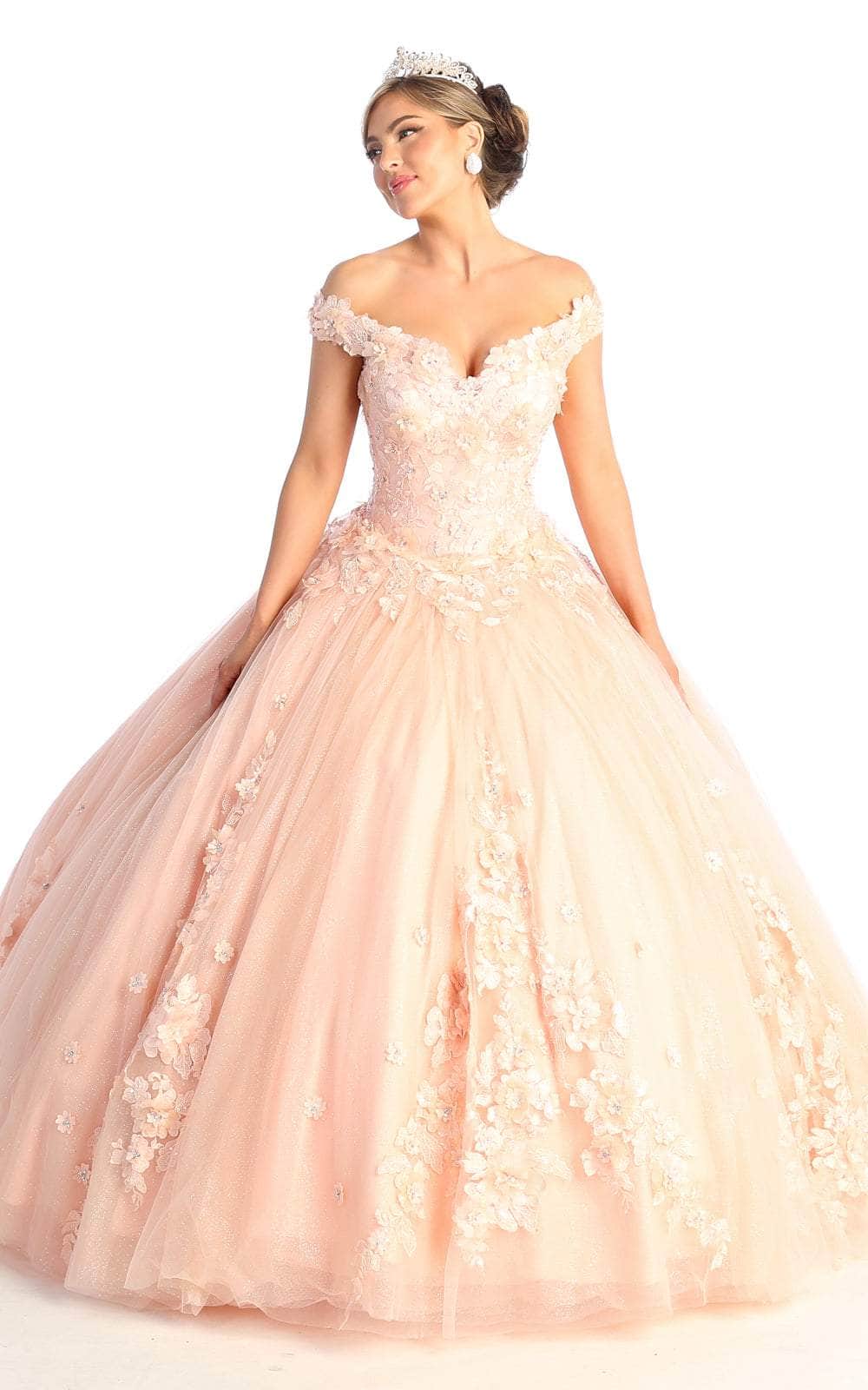 Image of May Queen LK160 - 3D Floral Appliques Sweetheart Ball gown