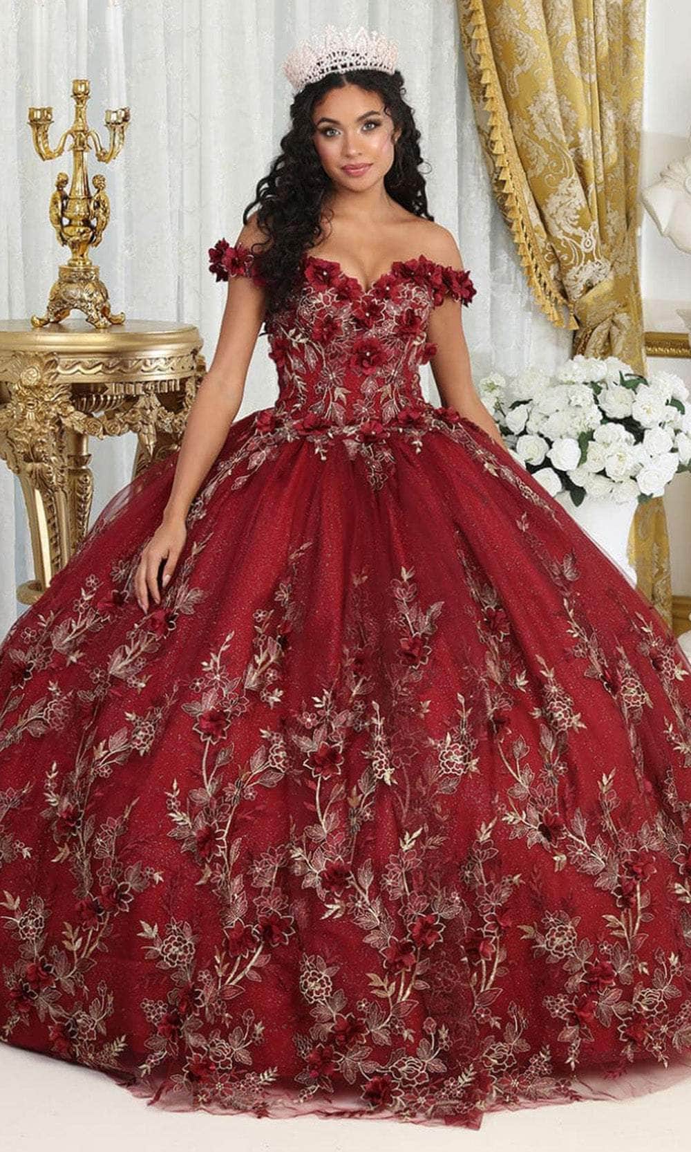 Image of May Queen LK215 - Floral Embroidered Ballgown