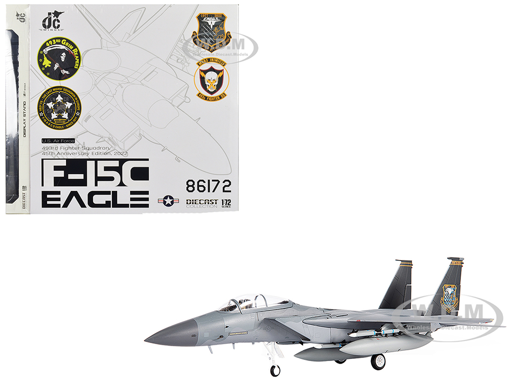 Image of McDonnell Douglas F-15C Eagle Fighter Aircraft "493rd Fighter Squadron Grim Reapers 45th Anniversary Edition" (2022) United States Air Force 1/72 Die