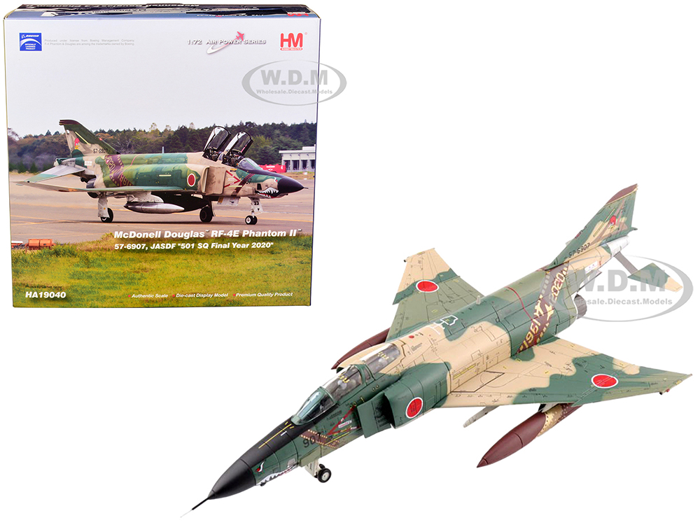 Image of McDonnell Douglas RF-4E Phantom II Fighter Aircraft 57-6907 JASDF "501 SQ Final Year 2020" "Air Power Series" 1/72 Diecast Model by Hobby Master