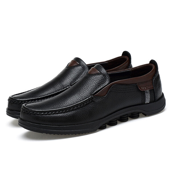 Image of Men Big Size Leather Casual Soft Slip On Casual Business Flats