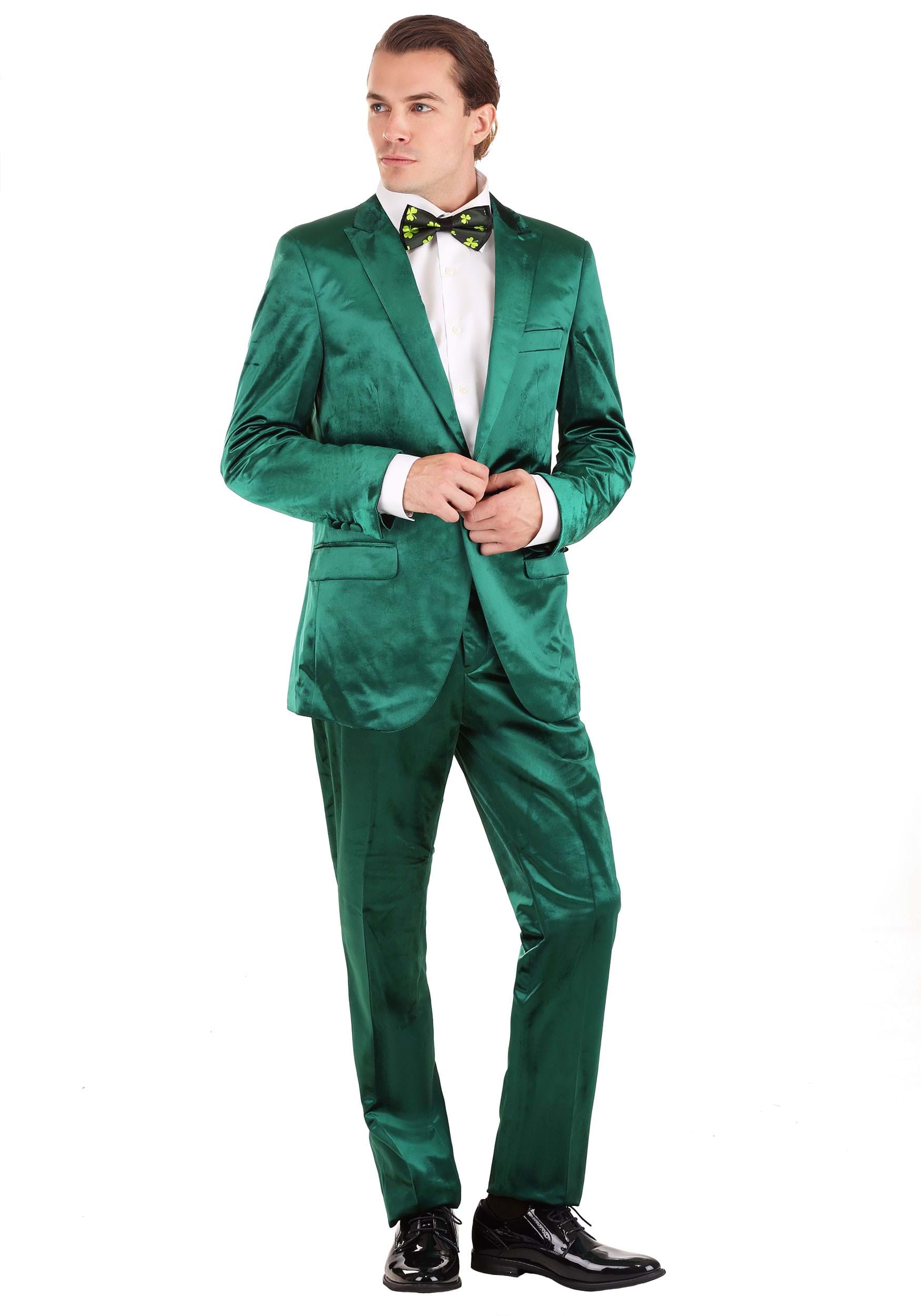 Image of Men's Green St Patrick's Day Leprechaun Suit Costume ID FUN0921AD-L