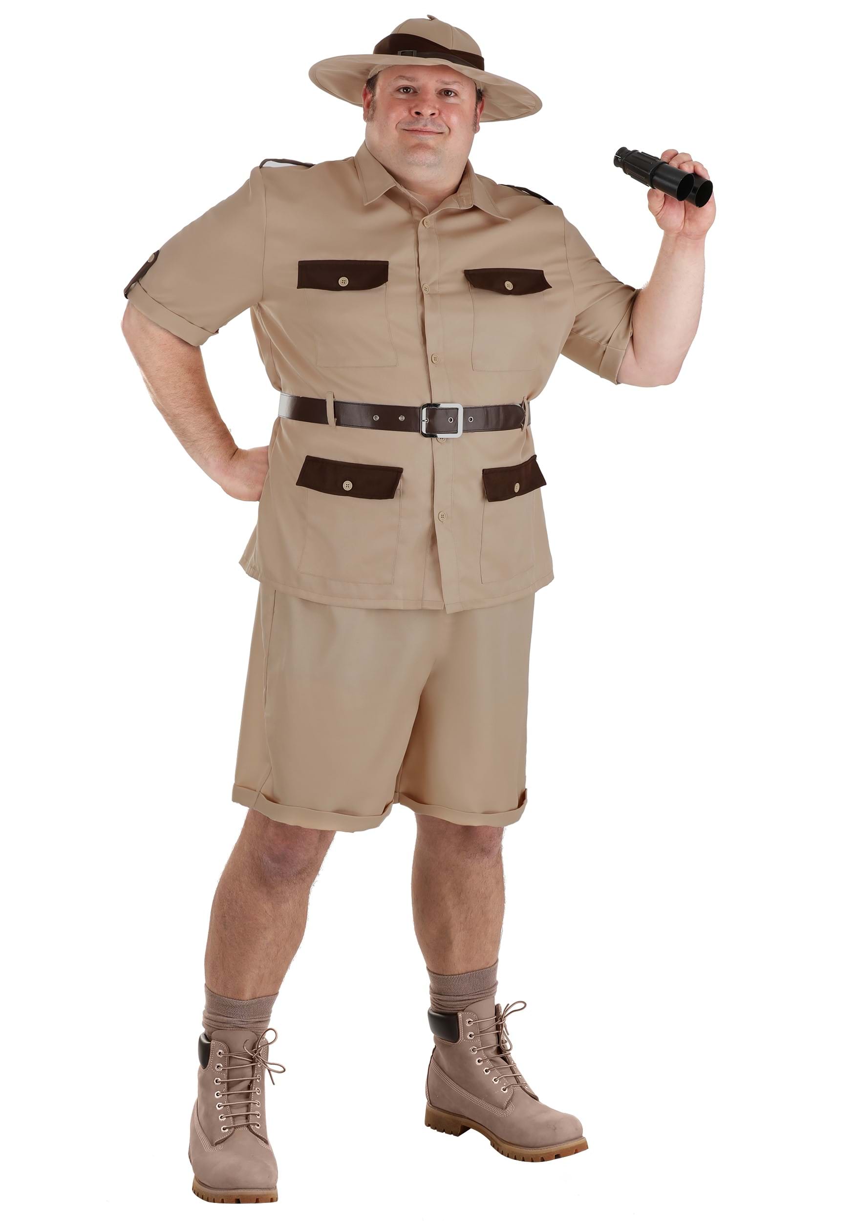 Image of Men's Plus Size Safari Explorer Costume ID FUN3565PL-2X
