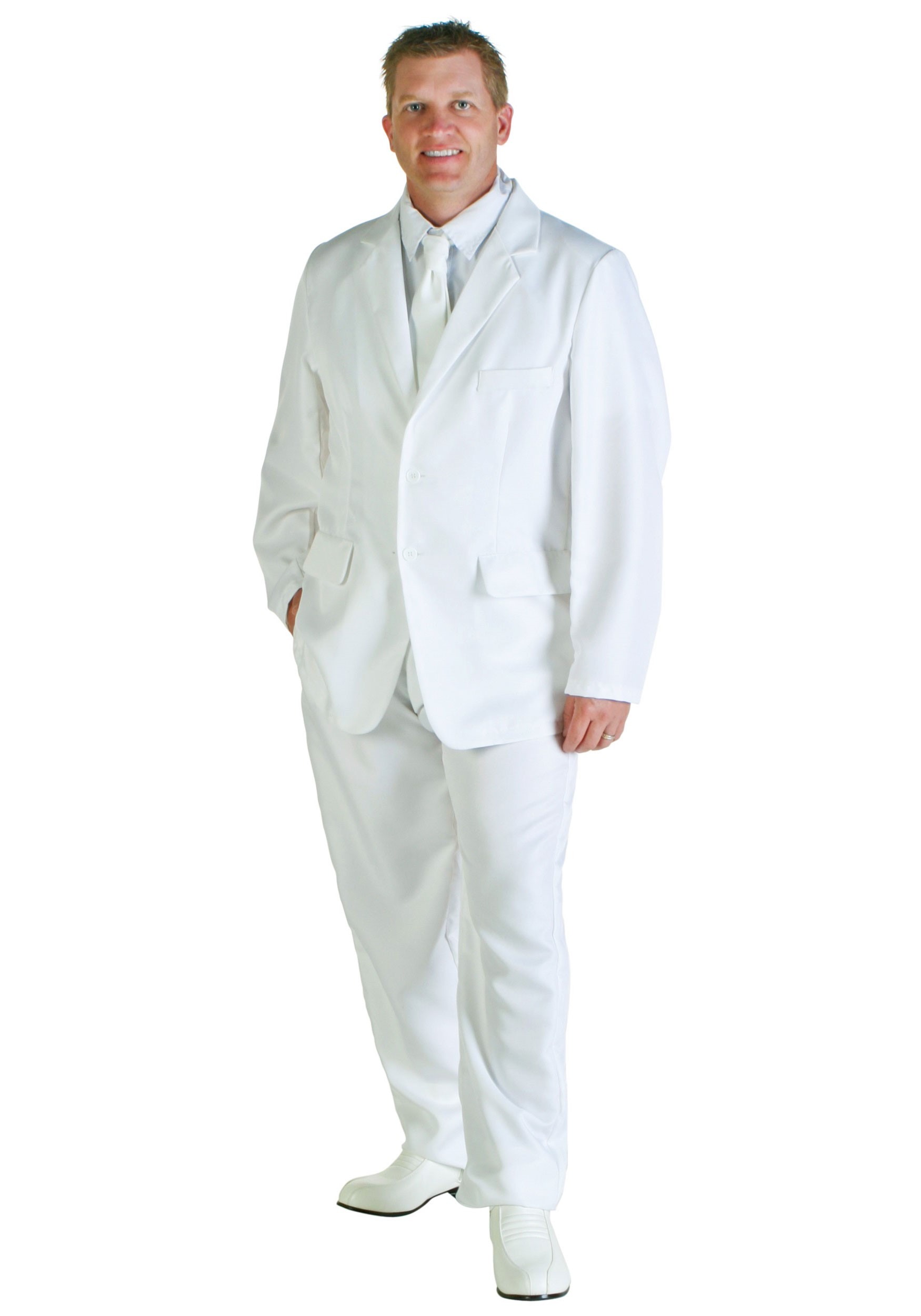 Image of Men's Plus Size White Suit Costume ID FUN1111WHPL-3X