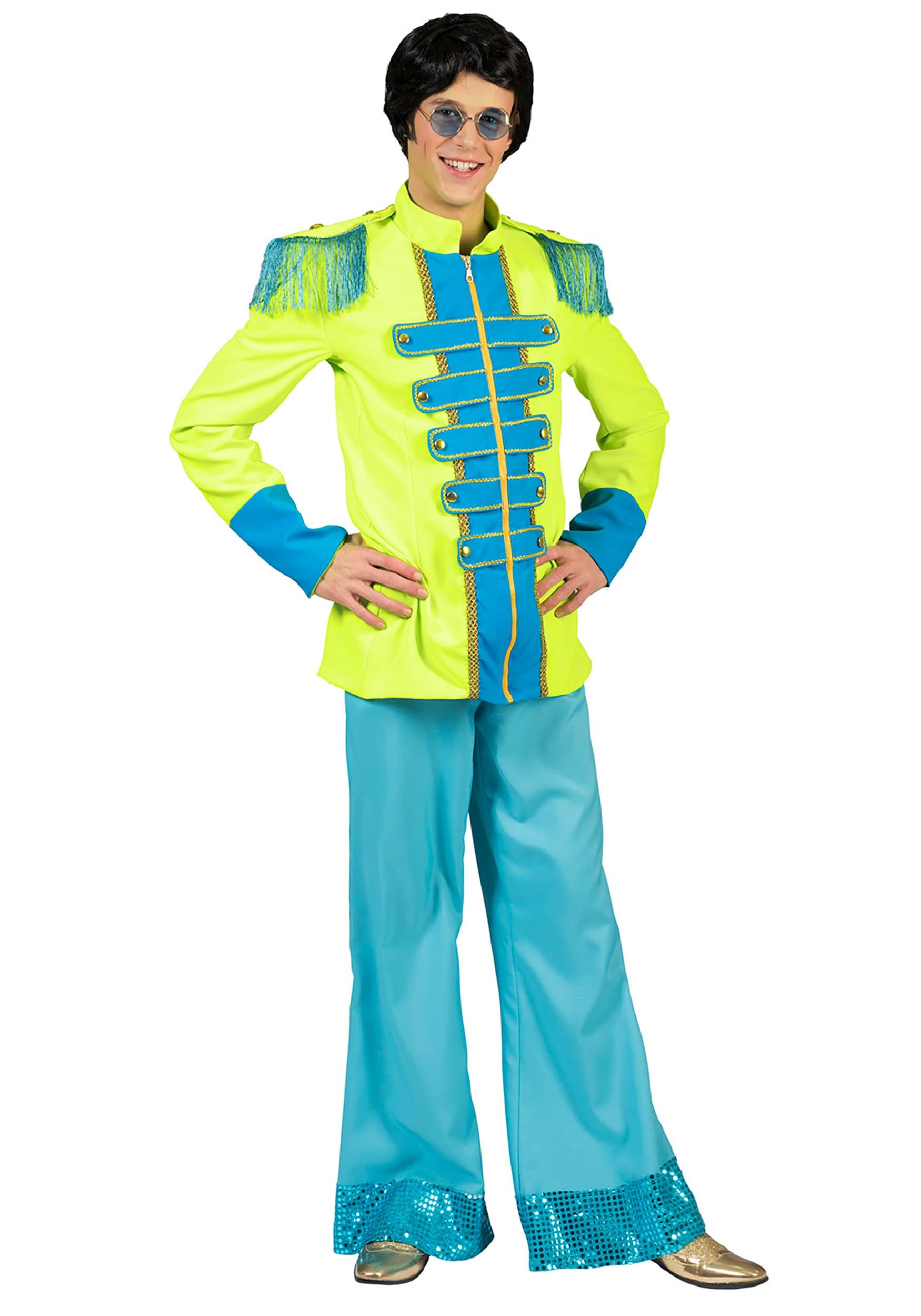 Image of Men's Sgt Pepper Album Inspired Green Jacket | Celebrity Costumes ID FY608373-M