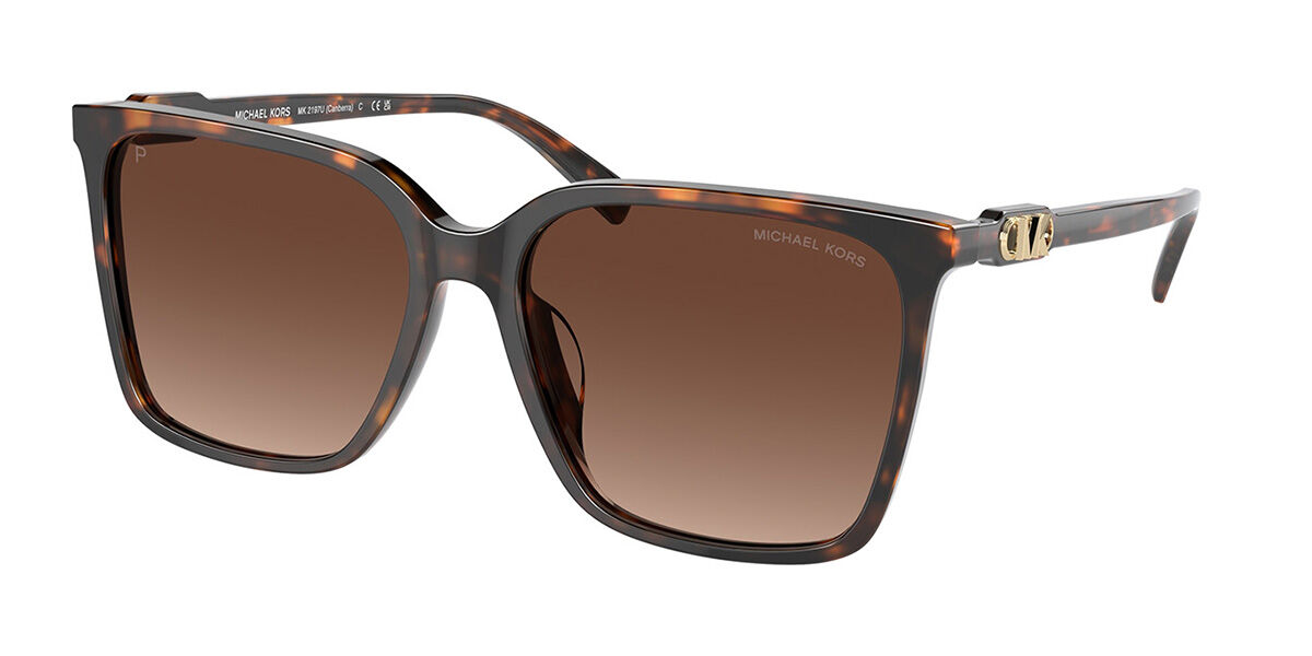 Image of Michael Kors MK2197U CANBERRA Polarized 3006T5 56 Sköldpaddemönstradeshell Solglasögon Kvinna SEK