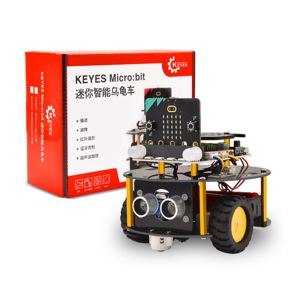 Image of Micro:bit Smart Turtle Car Kit for Python Graphic Programming STEAM Educational Robot with/without Main Board