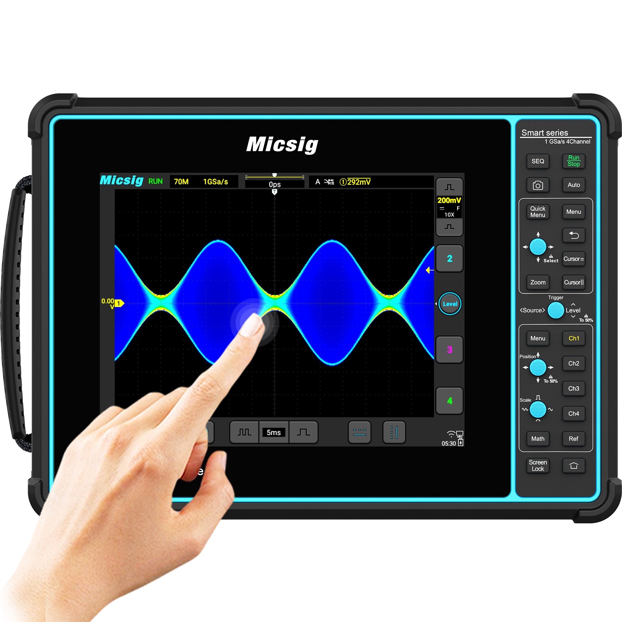 Image of Micsig STO1004 Smart Tablet Oscilloscope 4 Channels 100MHz 1G Sa/S Digital Scopemeter 8GB APP Control