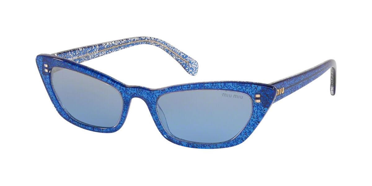 Image of Miu Miu MU10US 1452B2 53 Lunettes De Soleil Femme Bleues FR